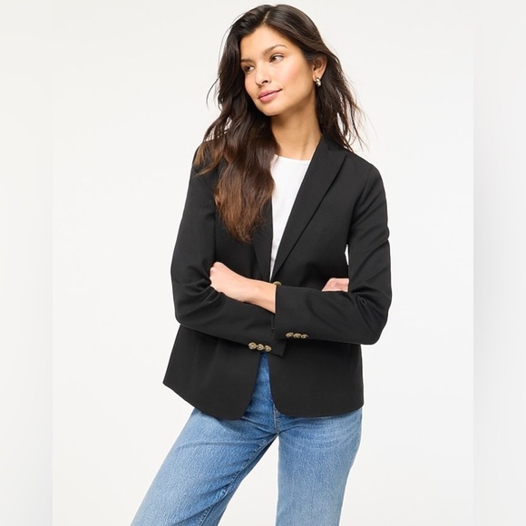 J. Crew Factory Cotton-blend two-button blazer in Black - Picture 2 of 11